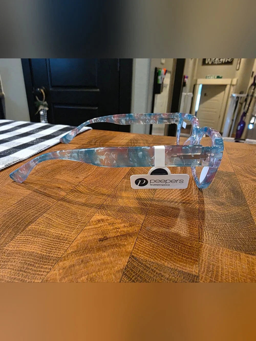 Peepers - Prism Focus Glasses In Blue/Pink - Prescription +1.00